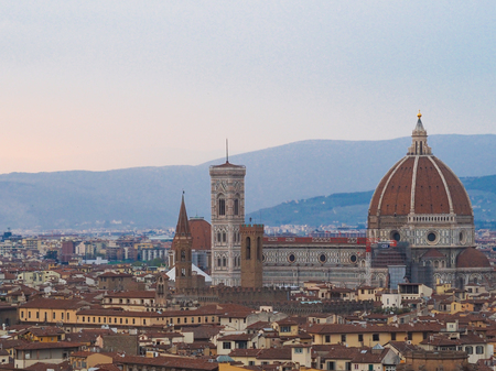 florence a romantic and popular city in Italyの写真素材