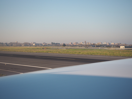 Plane wings and views Take pictures in the planeの写真素材