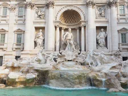 Fontana di Trevi, a popular tourist destination in Italy with beauty and eleganceの写真素材
