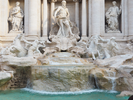 Fontana di Trevi, a popular tourist destination in Italy with beauty and eleganceの写真素材
