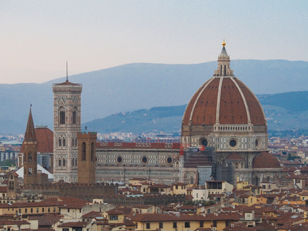 florence a romantic and popular city in Italyの写真素材