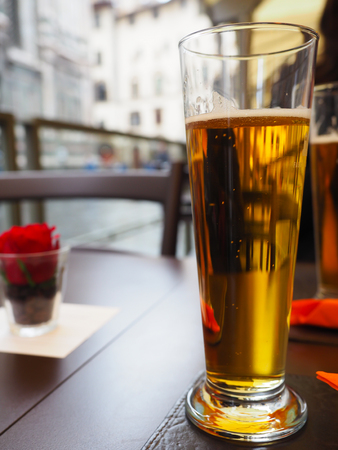 Warm beer with cool air in foreign countriesの写真素材