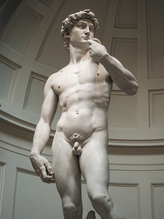 David is a Renaissance sculpture masterpiece of Michelangelo in florence italyのeditorial素材