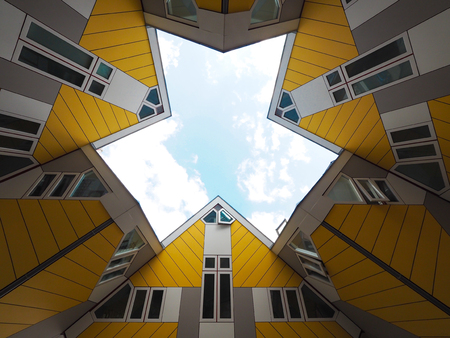 Cube houses in Rotterdam; Netherlands.のeditorial素材