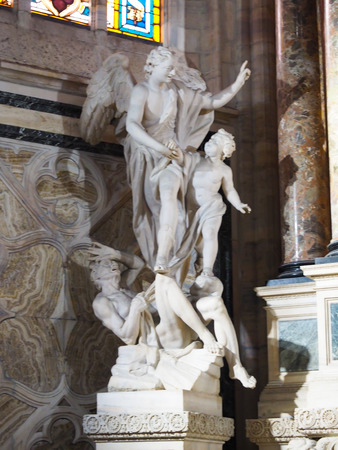 Beautiful cathedral in the city of Milan, Italyの写真素材