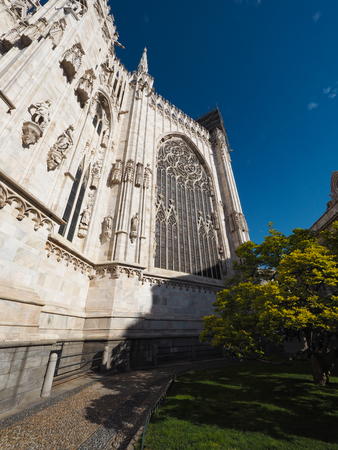Beautiful cathedral in the city of Milan, Italyの写真素材