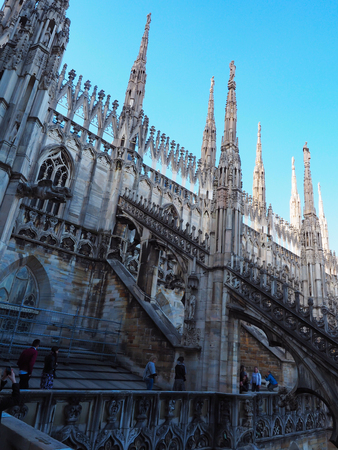Beautiful cathedral in the city of Milan, Italyの写真素材