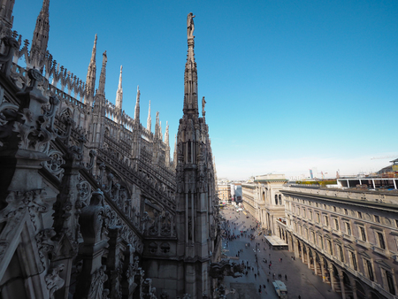 Beautiful cathedral in the city of Milan, Italyの写真素材
