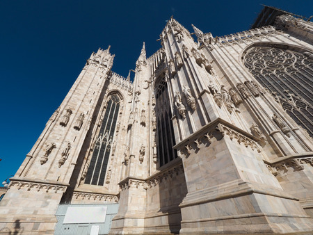 Beautiful cathedral in the city of Milan, Italyの写真素材