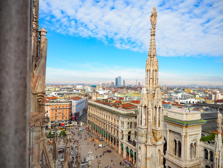Beautiful cathedral in the city of Milan, Italyのeditorial素材