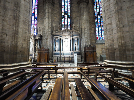 Beautiful cathedral in the city of Milan, Italyのeditorial素材