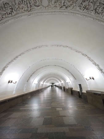 Metro station in moscow A beautiful architecture that is known People's Palaceのeditorial素材