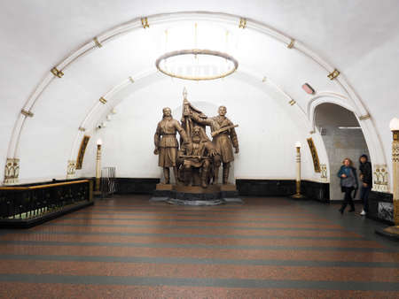 Metro station in moscow A beautiful architecture that is known People's Palaceのeditorial素材