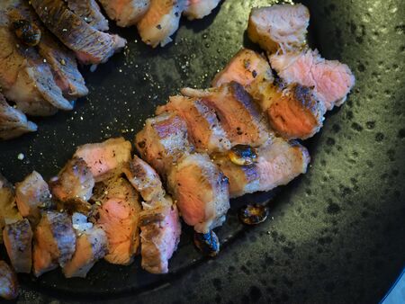 Attractive beef steak, main course during dinner timeの写真素材