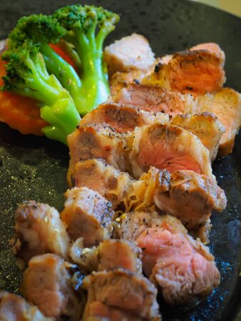 Attractive beef steak, main course during dinner timeの写真素材