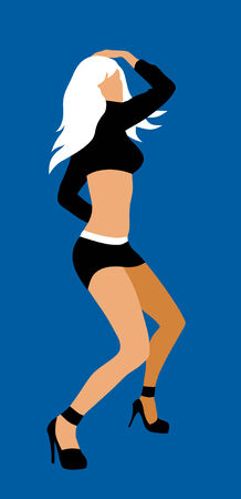 Abstract vector illustration of dancing girlのイラスト素材