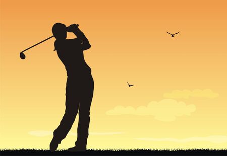 Abstract vector illustration of golferの写真素材