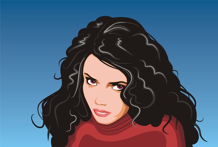 illustration of young brunette sexy womanのイラスト素材