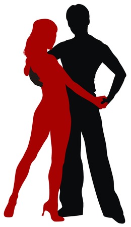 Abstract vector illustration of latin american dancersのイラスト素材