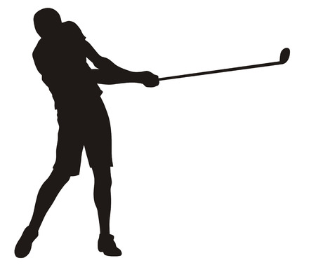 Abstract vector illustration of golferのイラスト素材