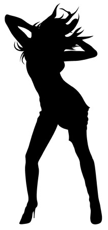 Abstract vector illustration of dancing girlのイラスト素材