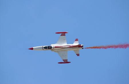 Jet fighters in flight on airshow at military airport Krumovo, Bulgaria
