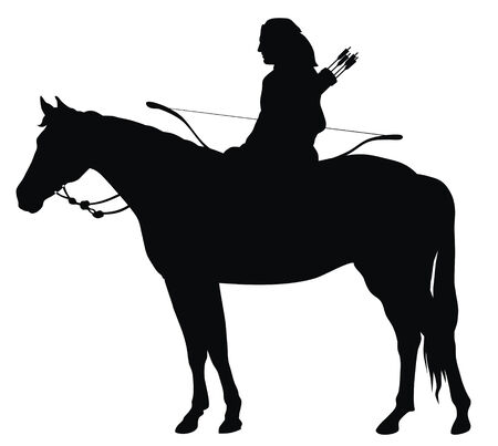 Abstract vector illustration of ancient archer silhouetteのイラスト素材