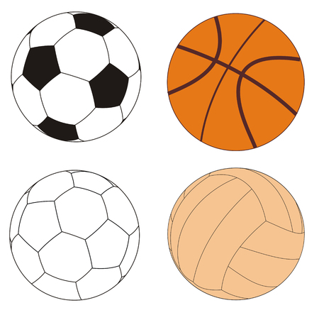 Vector illustration of various sports ballsのイラスト素材
