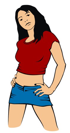 Abstract vector illustration of young beauty womanのイラスト素材