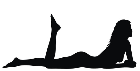 Abstract vector illustration of sexy woman on the beachのイラスト素材