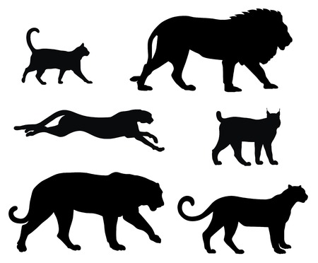 various cats silhouettesのイラスト素材