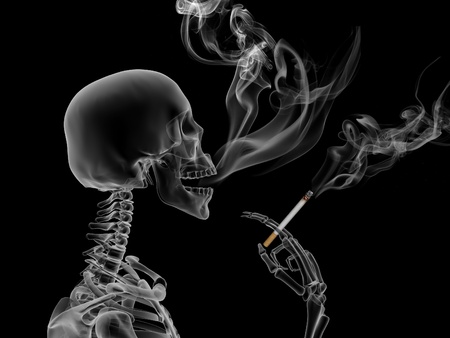 Conceptual 3d render the effects of nicotine smokingの写真素材