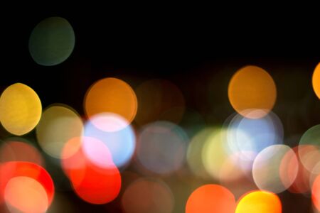 Bokeh lights on black background