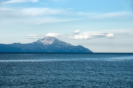 Athos peninsula located in North Greece, Chalkidikiの写真素材