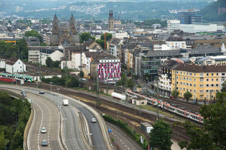 View from Koblenz town, Germanyのeditorial素材