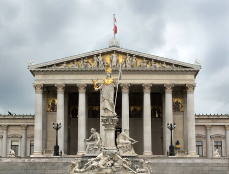 Detail from the amazing building of Austrian Parliament in Viennaのeditorial素材
