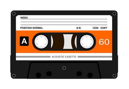 Vector illustration of accoustic casette on white backgroundのイラスト素材