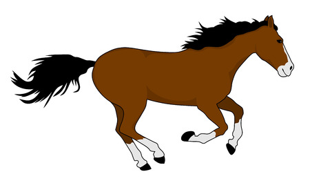 vector illustration of running horse silhouetteのイラスト素材
