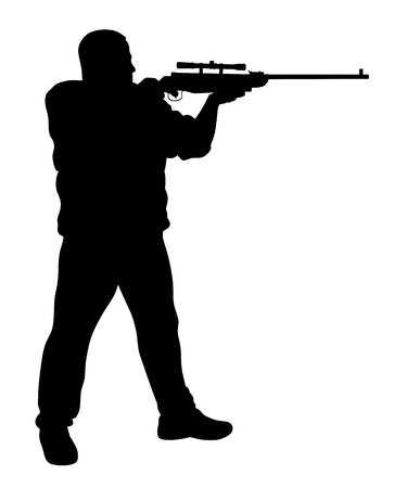 Vector illustration of shooter silhouetteのイラスト素材