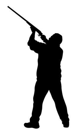 Vector illustration of shooter silhouetteのイラスト素材