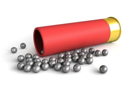 3d render of hunting cartridge over white 