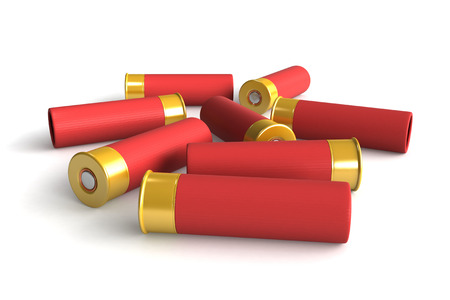 3d render of hunting cartridges over white 