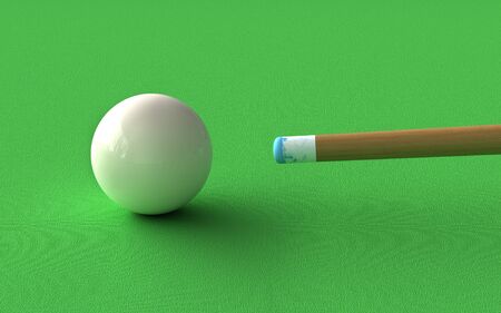 3d render of billiard balls and table