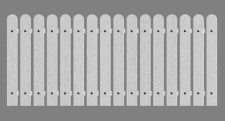 3d rendering of white wooden fence isolated over grey backgroundの写真素材