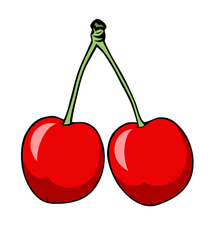 Abstract illustration of cherry cartoon styleのイラスト素材