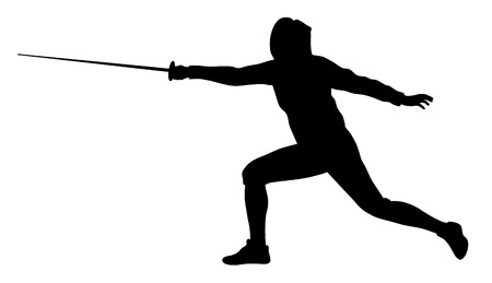 Vector illustration of fencer silhouette
