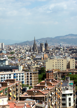 View from Barcelona city in Spainのeditorial素材