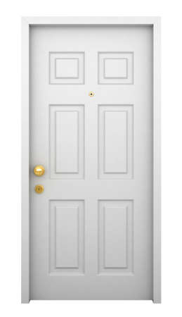 3d render of door with frame isolated on white backgroundの写真素材