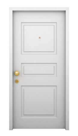 3d render of door with frame isolated on white backgroundの写真素材