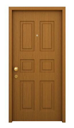 3d render of door with frame isolated on white backgroundの写真素材